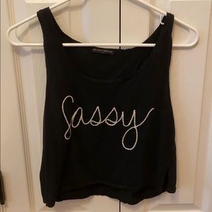 Brandy Melville Black Sassy Tank